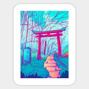 The Blue Japanese Garden Sticker